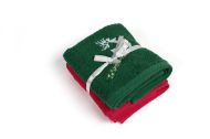 Χριστουγεννιάτικο Σετ Πετσέτες 2 τεμ. 40X60 Rudolph Κόκκινο-Πράσινο