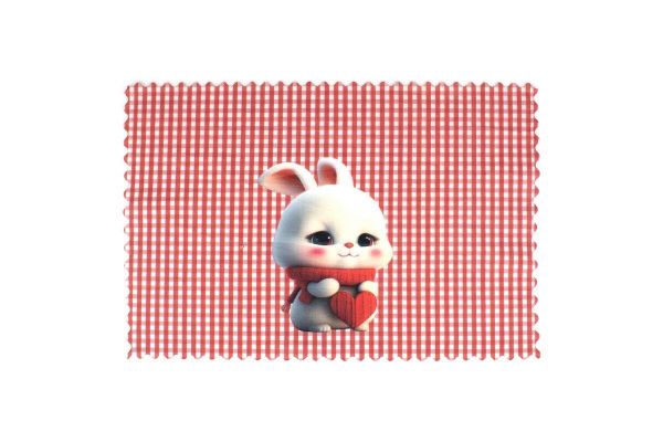 Σουπλά Φαγητού bebe Love Bunny 36 35X50 Κόκκινο Υφασμάτινο