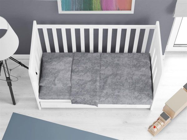 Κατωσέντονο με Λάστιχο bebe Premium Shadow 613 0,70X1,40X0,15 Dark Grey 100% Cotton