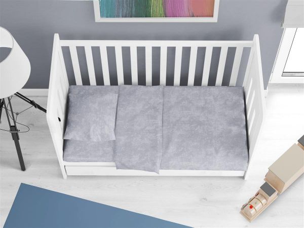 Κατωσέντονο με Λάστιχο bebe Premium Shadow 621 0,70X1,40X0,15 Light Grey 100% Cotton