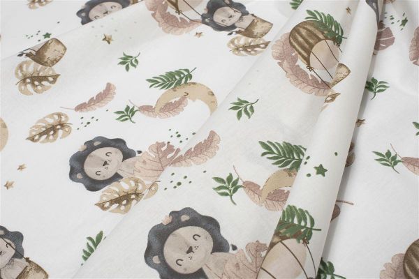 Σεντονάκι Λίκνου bebe Lion 532 80X110 Beige 100% Cotton