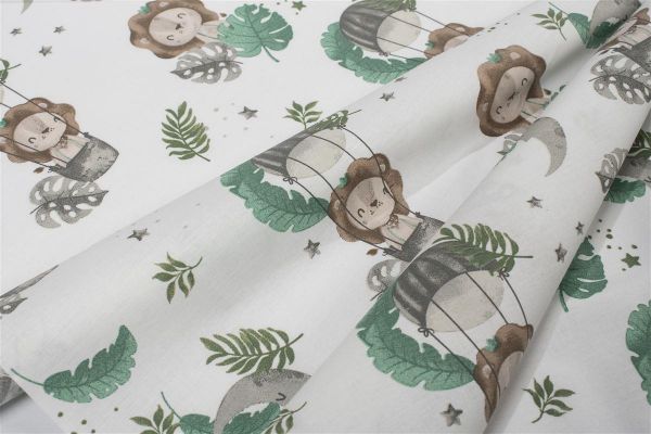 Πάνα Χασέ bebe Lion 534 80X80 Green 100% Cotton