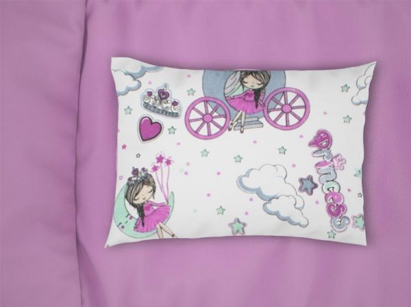 ΜΑΞΙΛΑΡΟΘΗΚΗ ΕΜΠΡΙΜΕ bebe Princess 389 35X45 White-Pink 70/30 Cott/Pol