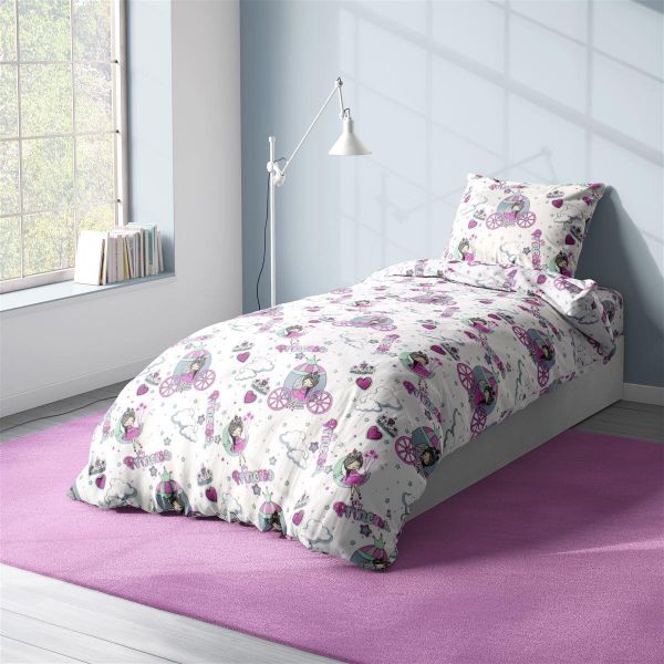 ΠΑΠΛΩΜΑΤΟΘΗΚΗ ΕΜΠΡΙΜΕ kids Princess 389 160X240 White-Pink 70/30 Cott/Pol