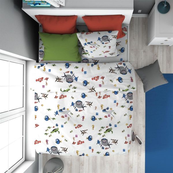 Παπλωματοθήκη Εμπριμέ kids Nemo 31 160X240 White 100% Cotton Flannel