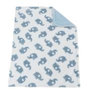 Κουβέρτα Sherpa Jacquard bebe Elephant 08 75X100 Sky Blue 100% Polyester