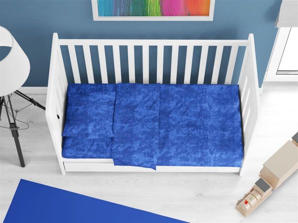 Κατωσέντονο με Λάστιχο bebe Premium Shadow 631 0,70X1,40X0,15 Electric Blue 100% Cotton